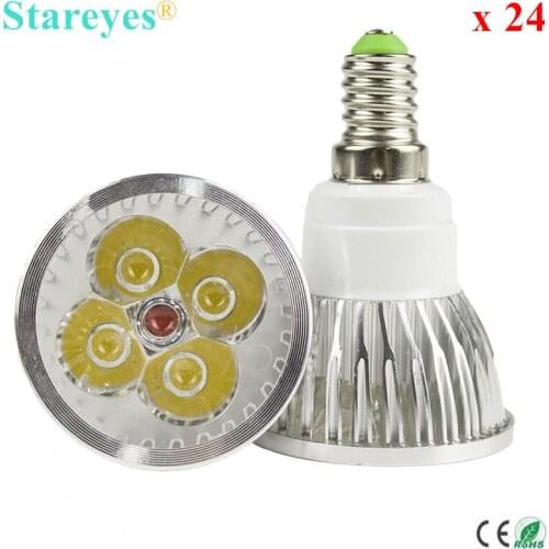 Free shipping 24 pcs Dimmable 4W 3W E14 MR16 GU10 E27 B22 GU5.3 High Power LED Spotlight Downlight lamp droplight bulb Light