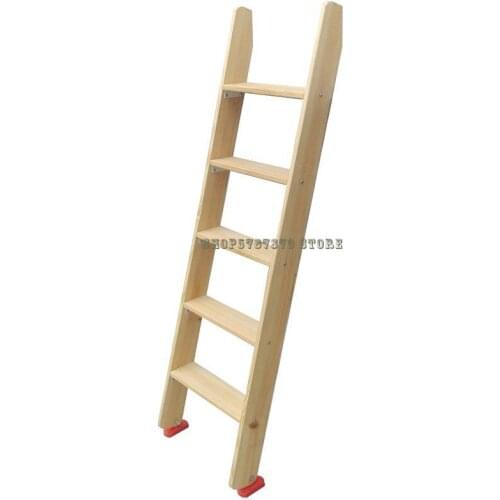 Wooden Ladder Solid Wooden Ladder Family Student Dormitory Bed Double Bed Attic Stairs Wooden Straight Ladder Single Sale