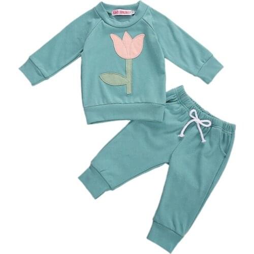 0-3T Toddler Kid Baby Girl Floral Clothes set Autumn Long Sleeve Top and pant suit Elegant Cute Sweet Children Clothing Outfit