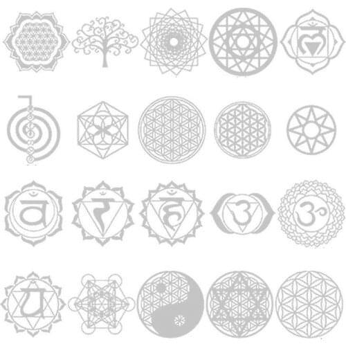 New 20Pcs Sacred Geometric Copper Orgonite Sticker Flower Life Tree DIY Energy Tower Pyramid Material Epoxy Resin Art Crafts