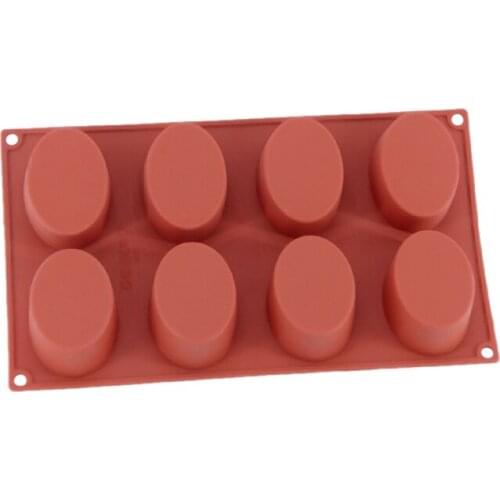 FILBAKE 8 Cavity 3D Oval Shaped Silicone Mold Baking Moulds Cake Mould For Western Dessert Cake Chocolate Truffles Soap Molds