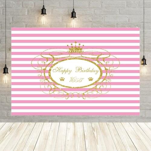 Avezano Photography Backdrops Pink White Stripe Royal Princess 16th Birthday Party Portrait Background Photo Studio Photophone