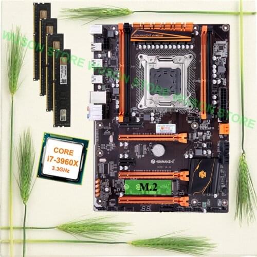 Quality desktop motherboard with M.2 slot HUANAN ZHI X79 motherboard with CPU Core i7 3960X 3.3GHz new RAM 4*8G 1600 32G memory