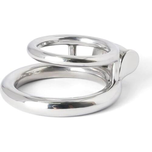 Chastity Training Penis Ring Lockable Double Cock Rings Stainless Steel Chastity Device Penis Exercise BDSM 18+ Sex Toys For Men
