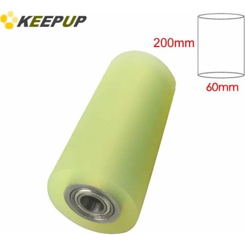 Furniture wheel.Diameter 60mm, length 200mm,PU polyurethane roller with bearing,Soft surface,Pipeline transmission Rubber wheel