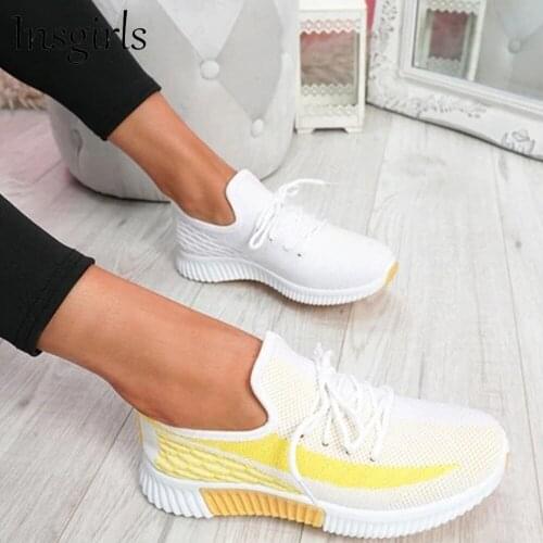 New Sneakers Women 2021 Spring Autumn Mesh Brethable Lace Up Casual Shoes Outdoor Female Running Walking Jump Sport Shoes