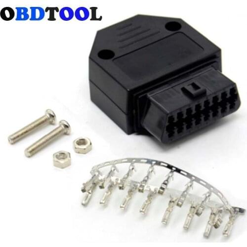 Newest Car Diagnostic Tool J1962F OBD2 16 Pin Female Connector Auto Scanner OBDII 16pin Adaptor with Screws and Shell Socket