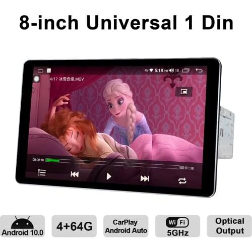 New Product Universal Head Unit 1 Din Android 10 Car Radio Stereo GPS Player Multimedia IPS 1280*800 Steering Wheel Carplay 4G