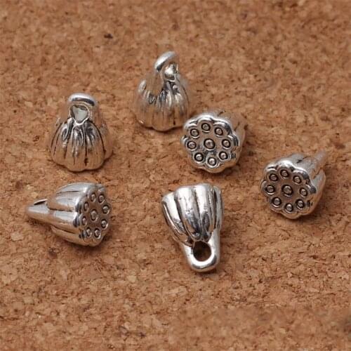 20pcs/lot High Quality Handmade Lotus Seed Dangle Charms Buddhism Decoration Metal Pendants Fit Bracelets/Wig DIY Jewelry Making