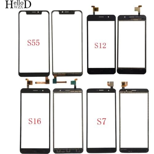 Mobile Touch Screen Panel For Homtom S7 S12 S16 S55 Digitizer Panel Front Glass Touch Screen TouchScreen Sensor 3M Glue Wipes