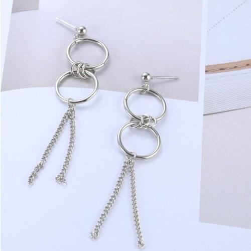 Punk Phoenix Earrings Simple Temperament Personality Hip Hop Circle Long Earrings Manufacturers Wholesale Earrings