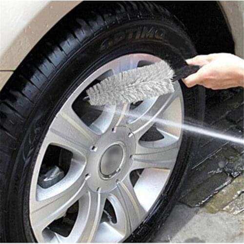 Wheel Tire Brush, Hand-Held Cleaning Detergent With Handle Tire Rim Scrub Cleaner Washing Tool