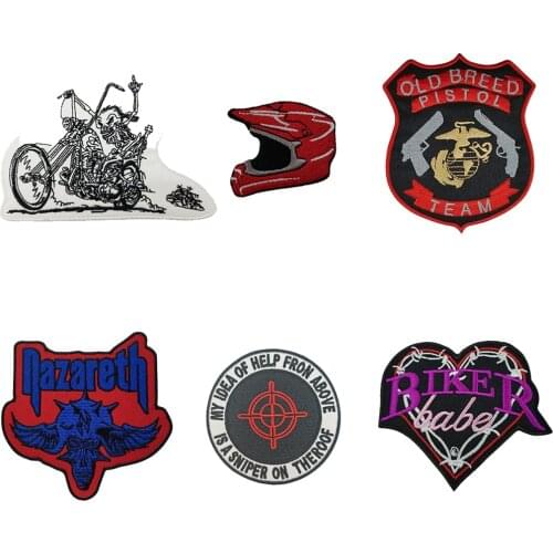 Helmet Old Breed Pistol Nazareth Embroidery Patch for Clothes Applique Garment Motorcycle Fashion Emblem Free Shipping