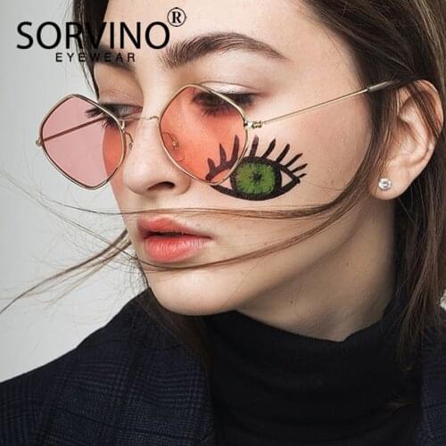 SORVINO Vintage Small Blue Diamond Square Sunglasses Men Women Brand Designer Tiny Rhombus Sun Glasses Red Yellow Shades SP121