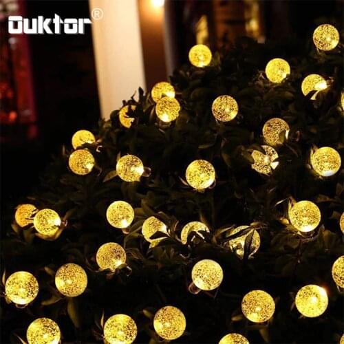 50 LEDS Crystal Ball Solar Lamp Power 7M LED String Fairy Lights Garlands Garden Christmas of Decorative Led Lights