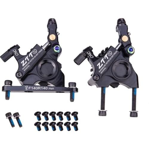 Road Bike Line Pulling Hydraulic Disc Brake Flat Mount Calipers With Rotor 140mm Bicycle Bilateral Mechanical Cable Brake Clamps