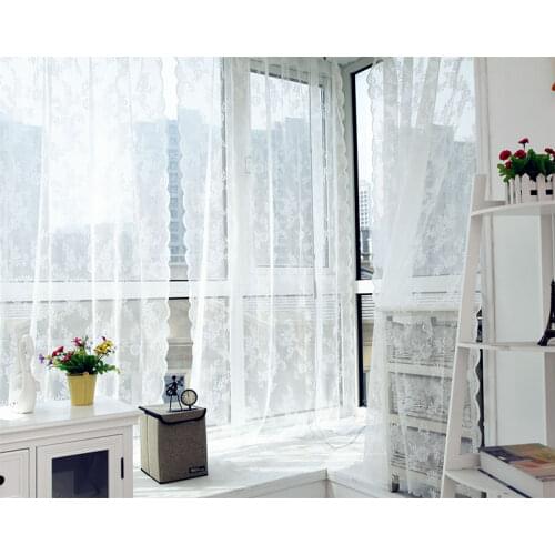 75*200cm Tulle Curtains in the Kitchen Set And Window Balcony Decor Fabric Partition Nordic Free Perforation