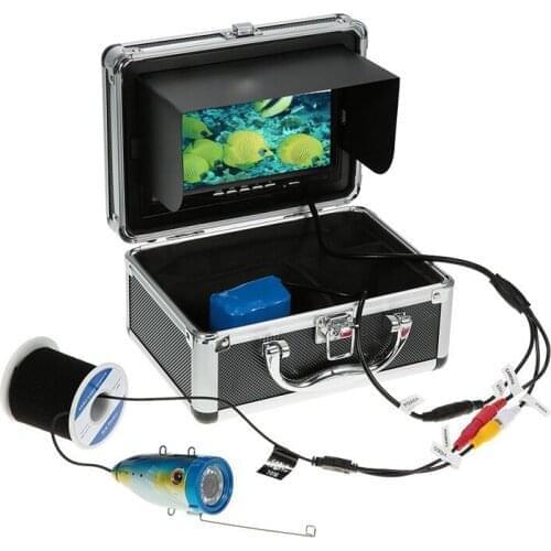 DVR Function 50m Cable IP68 Waterproof Underwater Fishing Video Camera System Fish Finder Camera With 12pcs LED Lights