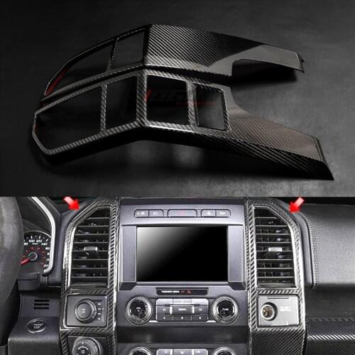 Car Interior Front Dashboard Air Vent Cover Trim For Ford F150 F-150 2017 2018 2019 Real Carbon