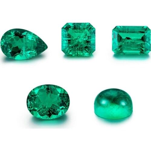 High Quality Collection Gemstone For Luxury Jewelry Zambia Natural Vivid Green Loose Stone Piedras Preciosas Sueltas