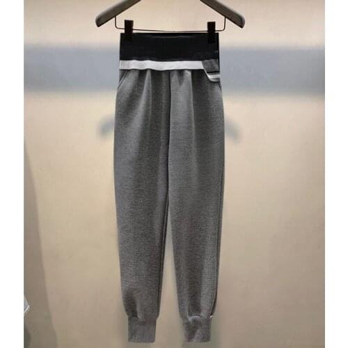 Womens letters casual high waist sports pants American luxury brand fashion plus velvet thickening fashion pants women