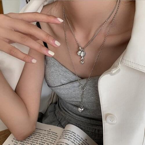 Pull Heart Tassel Pendant Necklace For Women Trend Clavicle Chain Jewelry Birthday Party Gifts SAN290