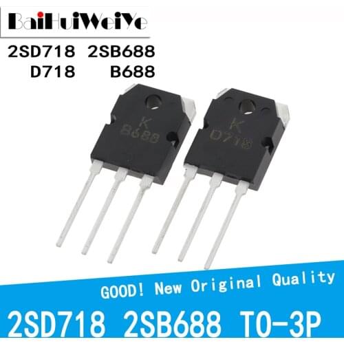 10Pcs/Lot 5 Pairs 2SD718 2SB688 D718 B688 TO-3P TO3P POWER TRANSISTORS TO-247 Audio Amplifier New Original Good Quality Chipse