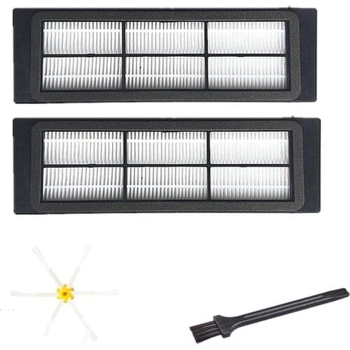 2 Dust HEPA Filters + 1 Side Brush+1 Cleaning Brush For XiaoMi Mi Robot Vacuum Cleaner Replacements Cleaning Parts Accessories
