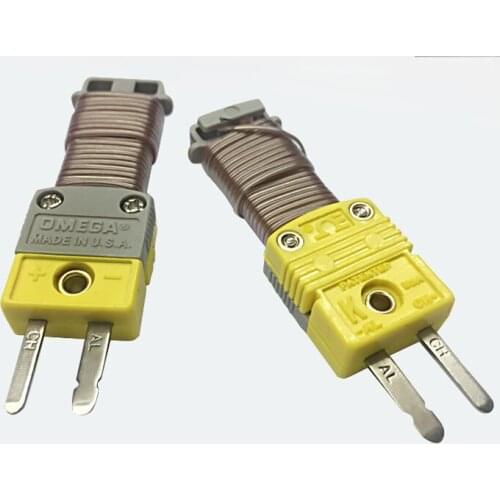 2pcs K Type Thermocouple THERMO-COUPLE WIRE 1M Cable TT-K-30-SLE Plug+Winding Handle Temperature Thermocouple Wire Connector
