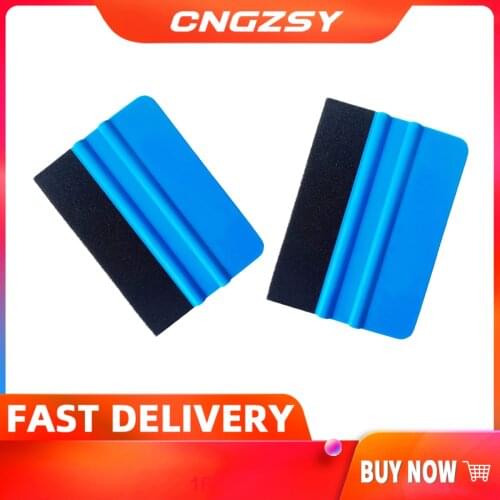 2pcs New Car Sticker Wrapping PP Scraper Window Cleaning Auto Care Squeegee Decal Glass Wrap Applicator Soft Felt Scraper 2A02