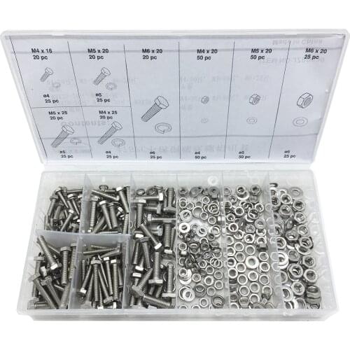 475pc Hardware Stainless Steel Metric Nut & Bolt Kit/Assortment/Set
