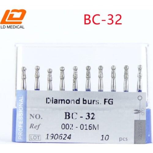 5Pcs Dia.1.6mm Dental Diamond Burs Drills BC-32 for Teeth Whitening High Speed Handpiece Polishing Smoothing Tools Dental Burs