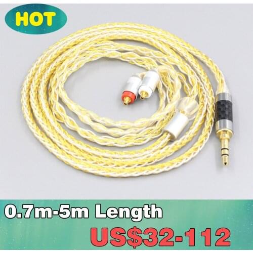 8 Core OCC Silver Gold Plated Braided Earphone Cable For Sony XBA-H2 XBA-H3 XBA-Z5 xba-A3 xba-A2 LN007294