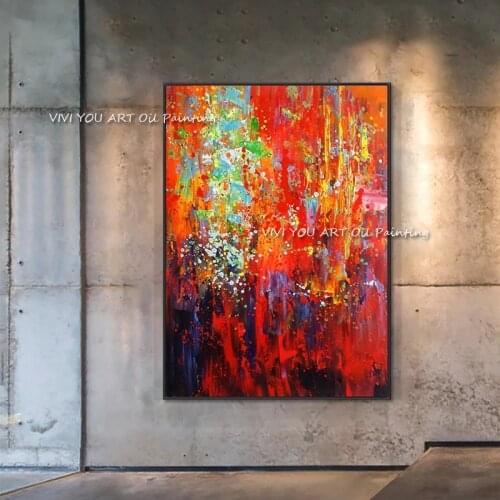 Abstract Bright Thick Texture Oil Painting On Canvas Hand Painted Large Size Wall Art Without Frame For Living Room Home Decor