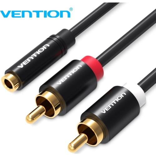 Vention RCA Cable 2RCA to Female 3.5mm Jack Adapter Audio Cable Aux Cable for iPhone Edifer Home Theater DVD VCD Headphones