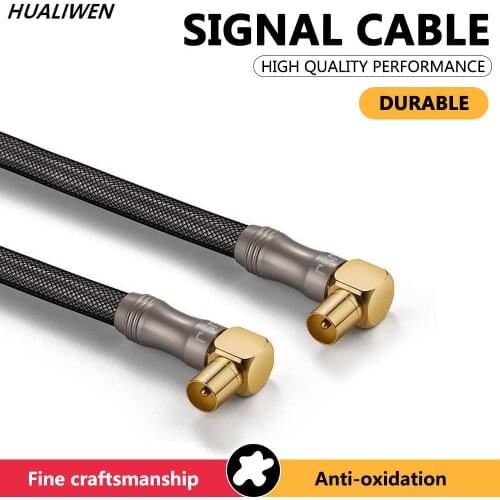 Digital TV Cable 90 Degree Audio Cable Male to Male Coaxial Cable For HD TV STB Line C317 RF Cable Box Fiber Optic Cable