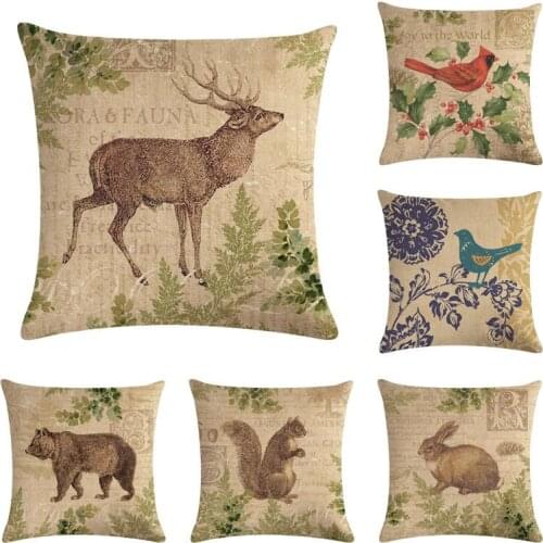 Flower Birds Cushion cover Butterfly Pillowcase Bear sofa Decorative Cushion Cover for Sofa Home Decor Throw Pillow Case Pillows