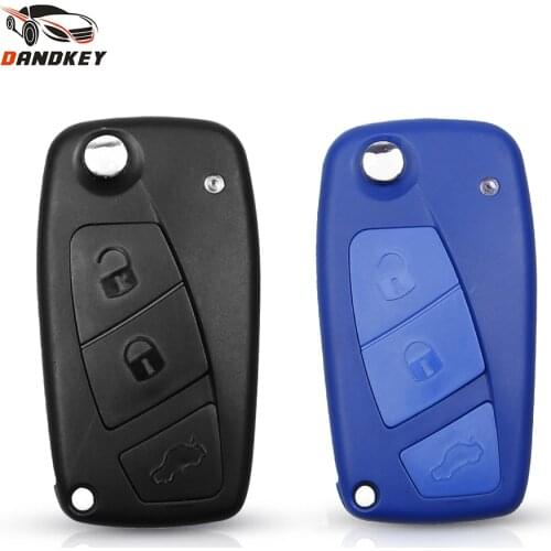 Dandkey Replacement 3 Button Car Remote Flip Key Shell Case Fob Cover For Fiat 500 Panda Stilo Ducato Punto Auto Uncut Blade
