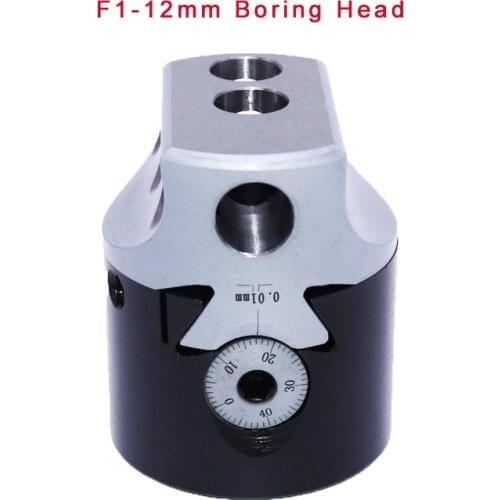 F1-12mm F1 Boring Head 0.01mm Lathe Milling Tool Holder Shank +3 Wrench For 12mm Hole Boring Cut