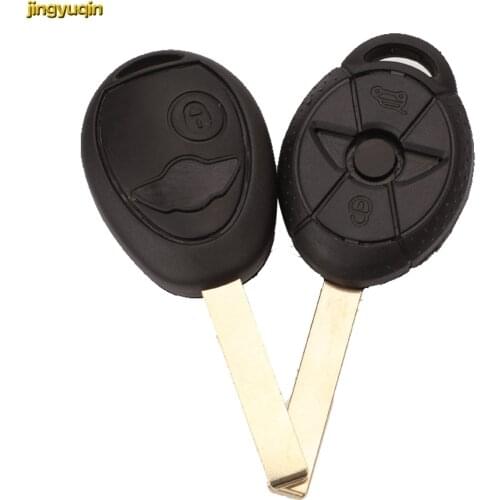 Jingyuqin Remote Car Key Case Shell For BMW Mini Cooper R50 R53 Alarm Systems Security 2 Buttons Uncut Blade Key Fob Cover
