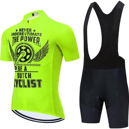 Team Nederland Cycling Jersey Quick Dry Cycling Clothes Short Sleeve Cycling Clothing 20D Gel Breathable Pad Bib Shorts Sets
