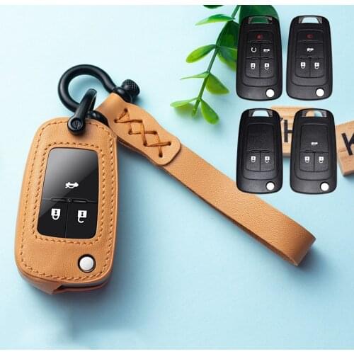 Leather Car Key Case Cover for Buick Chevrolet Cruze Aveo Trax Opel Vauxhall J Mokka Encore Astra Corsa Meriva Zafira Antara