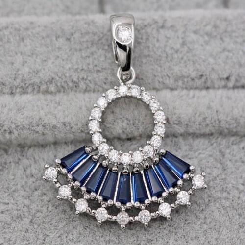 Trendy Oval Pendant for Women white Gold Plated Stone Zirconia Red Green Necklace Pendant Fashion Wedding Jewelry Accessori