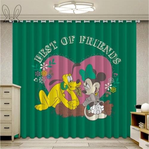 Cute Mickey Curtains Cartoon Children Curtains Boys Sheer Curtains for Living Room Bedroom Cortinas Parlour Room Drapes