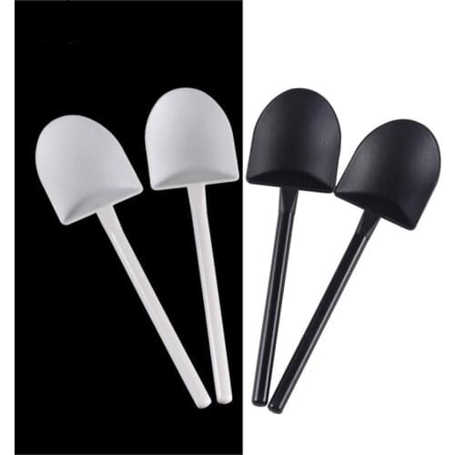 Disposable Potted Pure Black White Ice Cream Scoop Shovel Small Potted Flower Pot Spoon LX6356