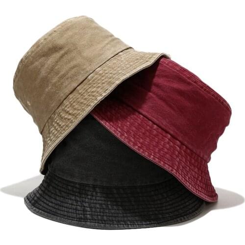 2021 New Foldable Fisherman Hat Washed Denim Bucket Hats Unisex Fashion Bob Caps Hip Hop Gorros Men Women Panama Bucket Cap
