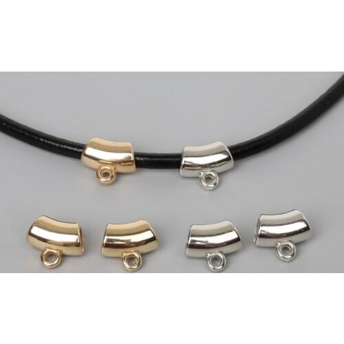 Wholesale 150pcs/lot 14x13mm Gold/Rhodium Plated CCB Pendant Clip Clasp Bail Beads for DIY Jewelry Findings Making Accessories