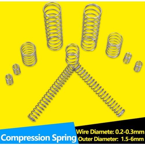 Stainless Steel Compression Spring Wire Diameter 0.2mm 0.3mm 0.4mm 304 SUS Shock Absorbing Pressure Return Compressed Springs