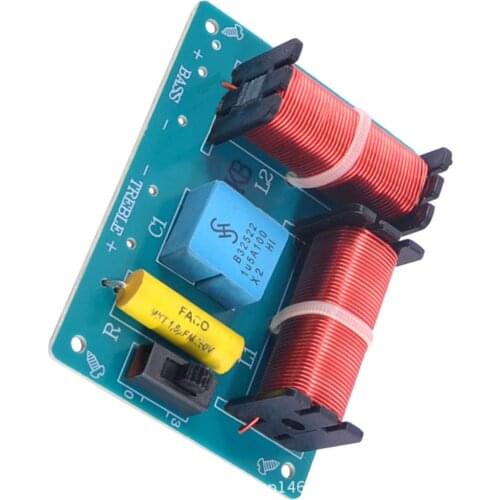 WEAH-227 80W 2 Way Hi-Fi Audio Treble Bass Speaker Frequency Divider Stereo 3dB Adjustable Sound Crossover Filters New