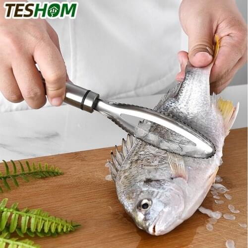 Fish scale remover Stainless Steel Fish Scale Remover Cleaner Scraper Kitchen Peeler Tool